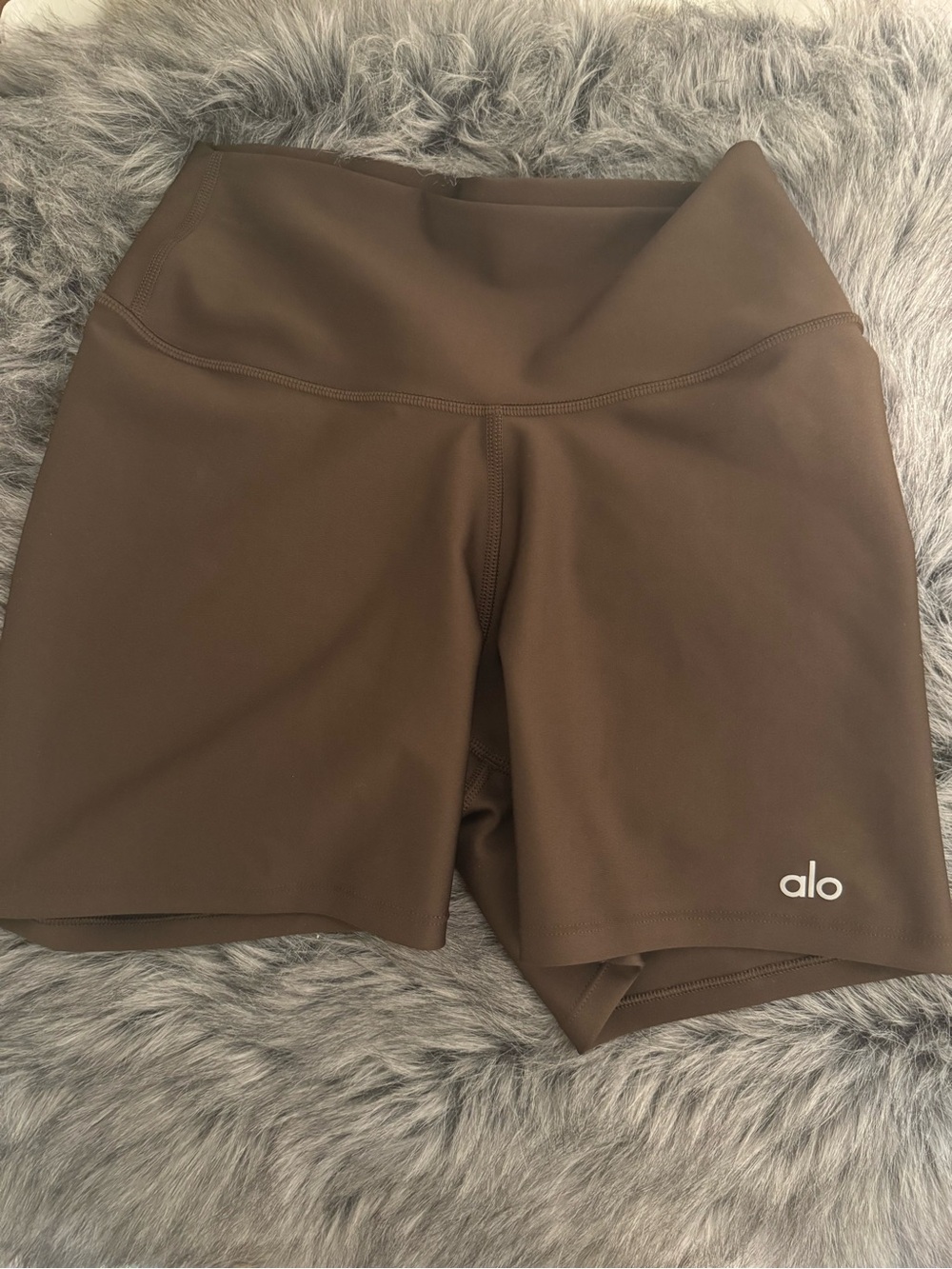 ALO Yoga High-Rise Brown Bike Shorts
